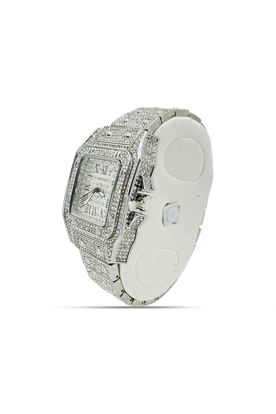 Cartier Sliver Stones Luxury Watch Premium Quality