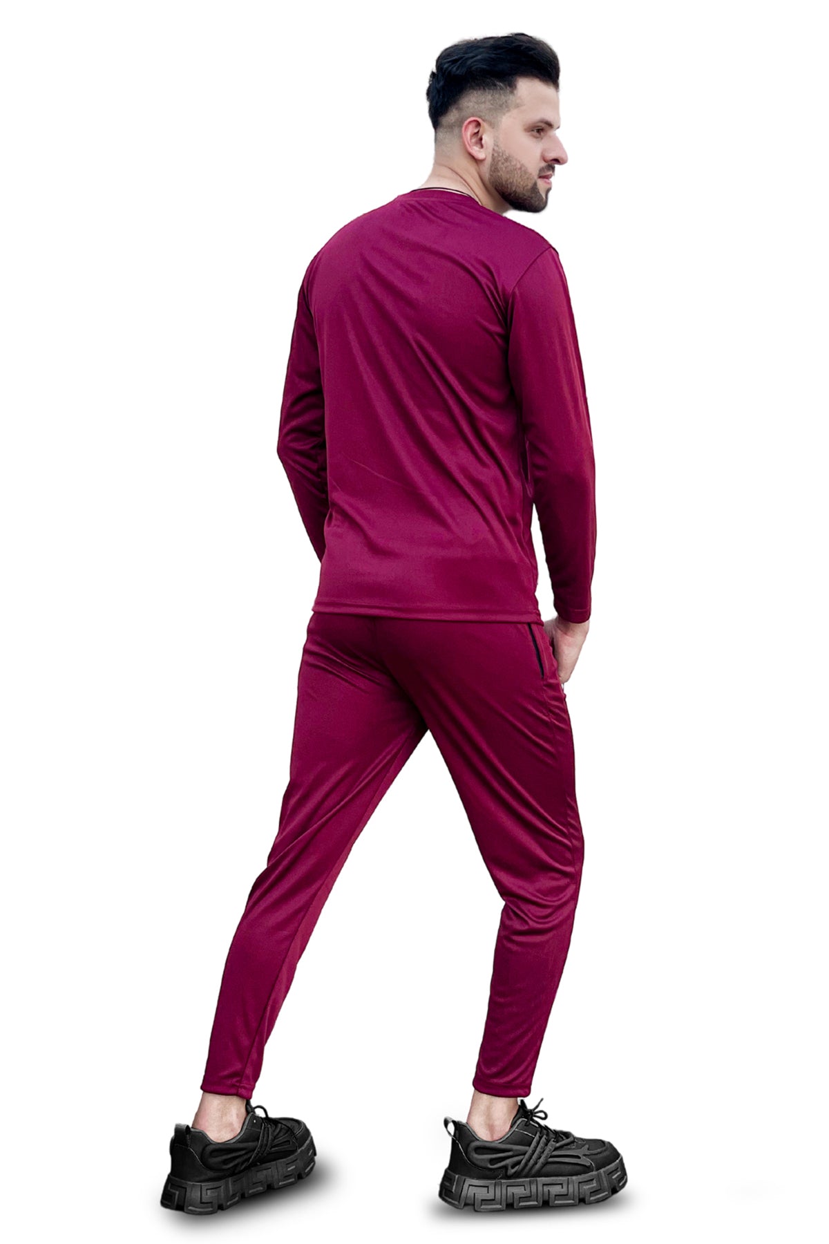 Addidas mehroon full sleeves tracksuit micro fabric