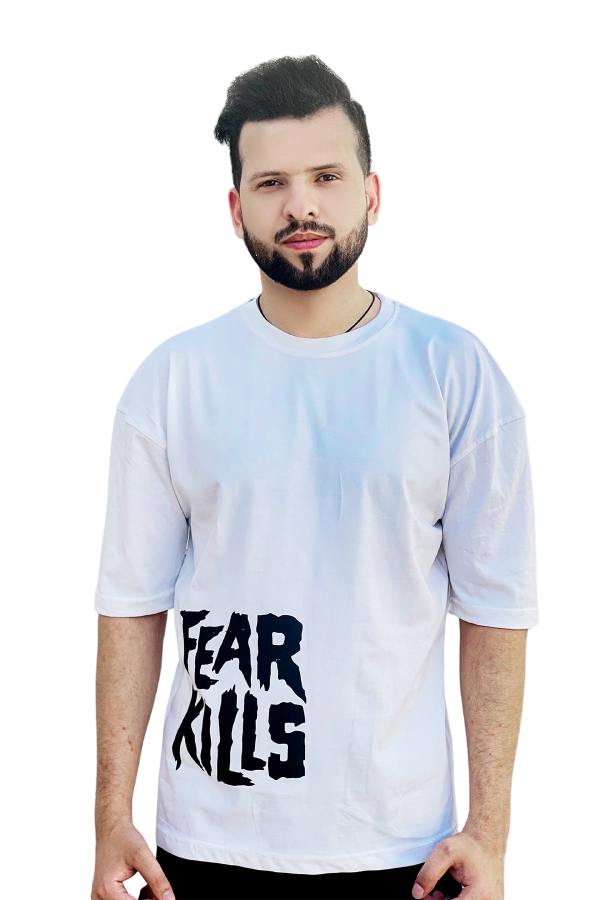 Fear kills down shoulder tshirt premium quality