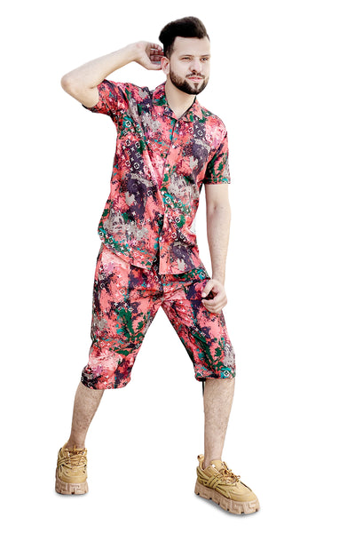 Printed LV cotton short and shirt tracksuit premium quality cotton