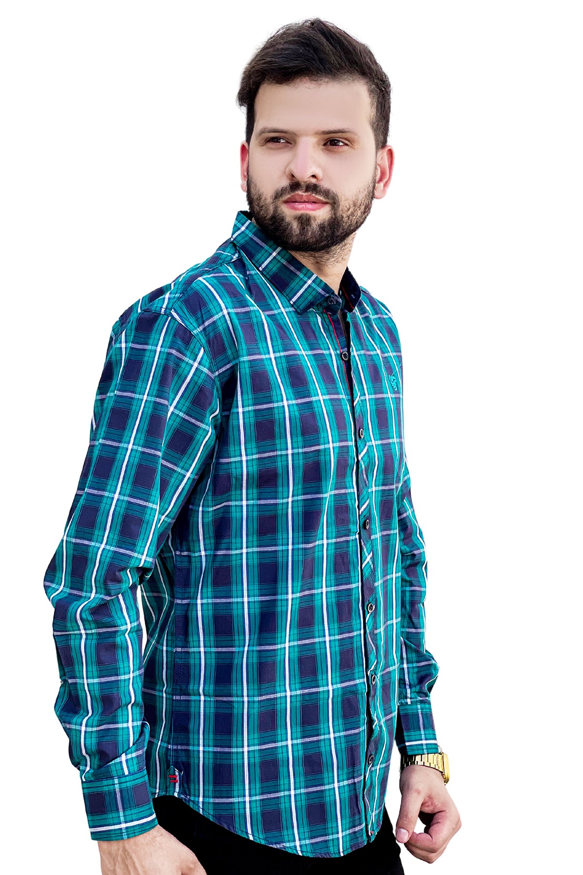 Check cotton full sleeve shirt