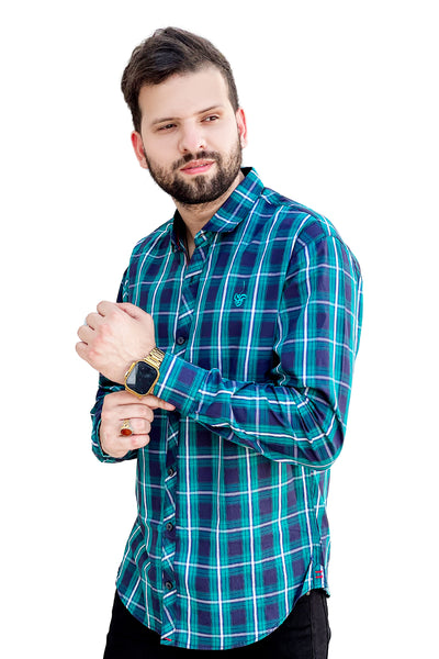 Check cotton full sleeve shirt