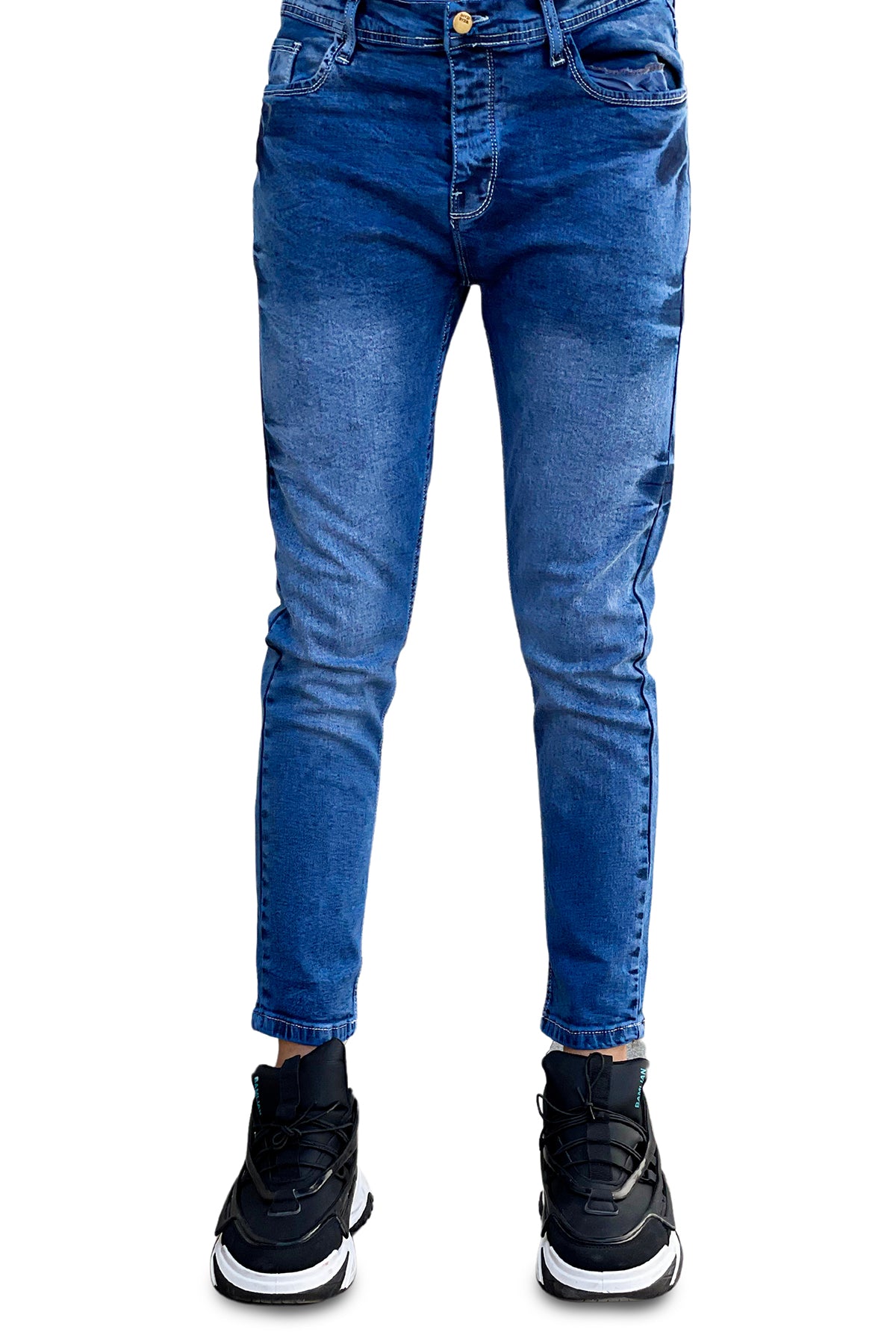 Dark blue styling denim