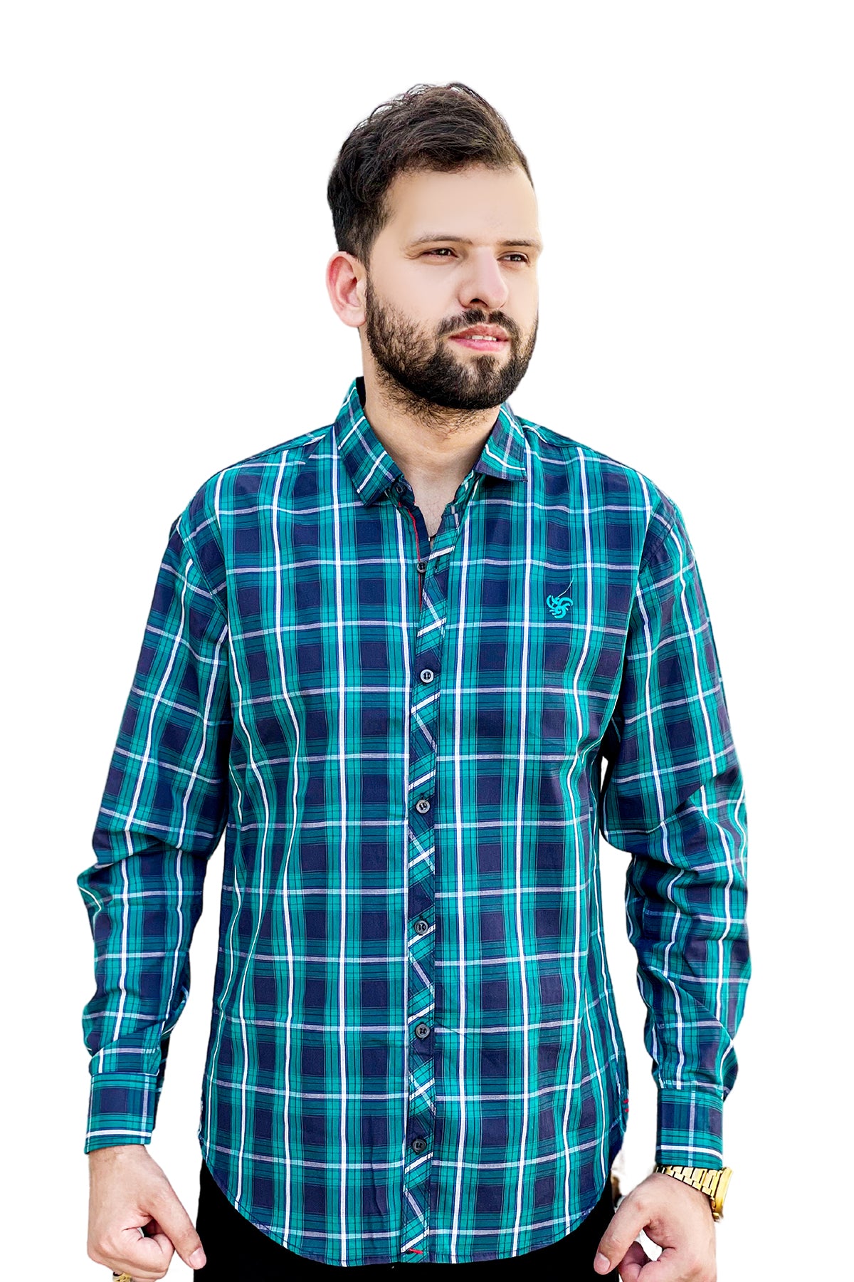 Check cotton full sleeve shirt