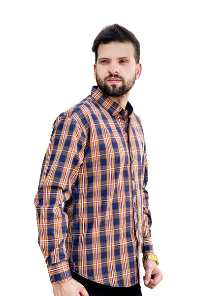 Check cotton full sleeve shirt