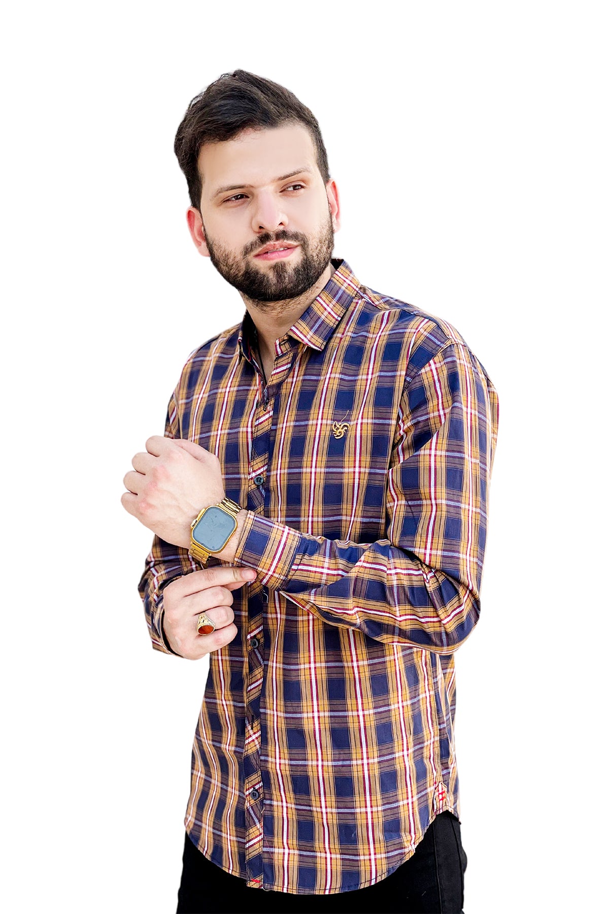 Check cotton full sleeve shirt