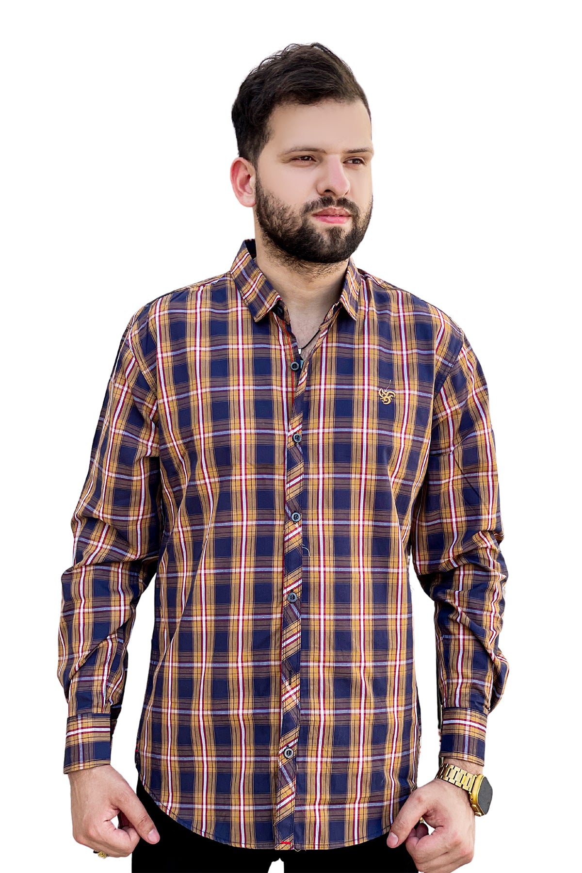 Check cotton full sleeve shirt