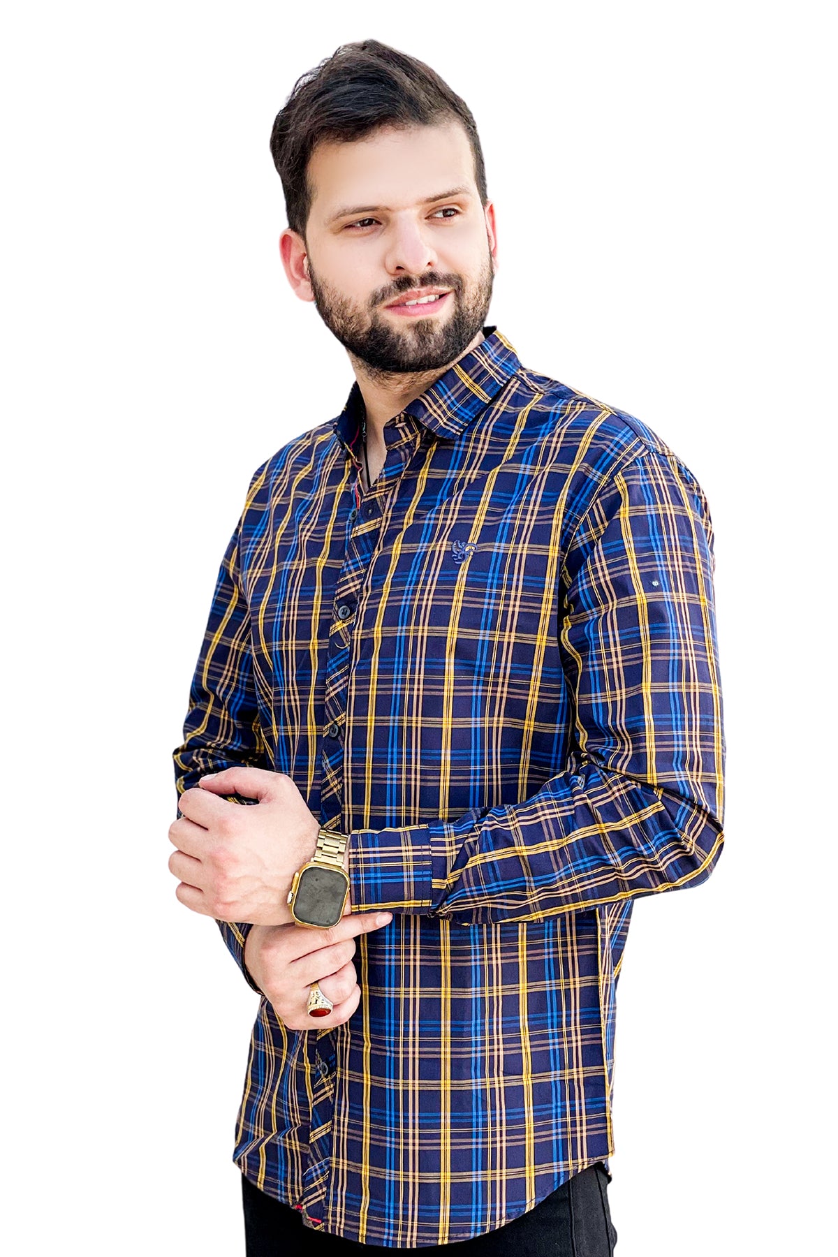 Check cotton full sleeve shirt