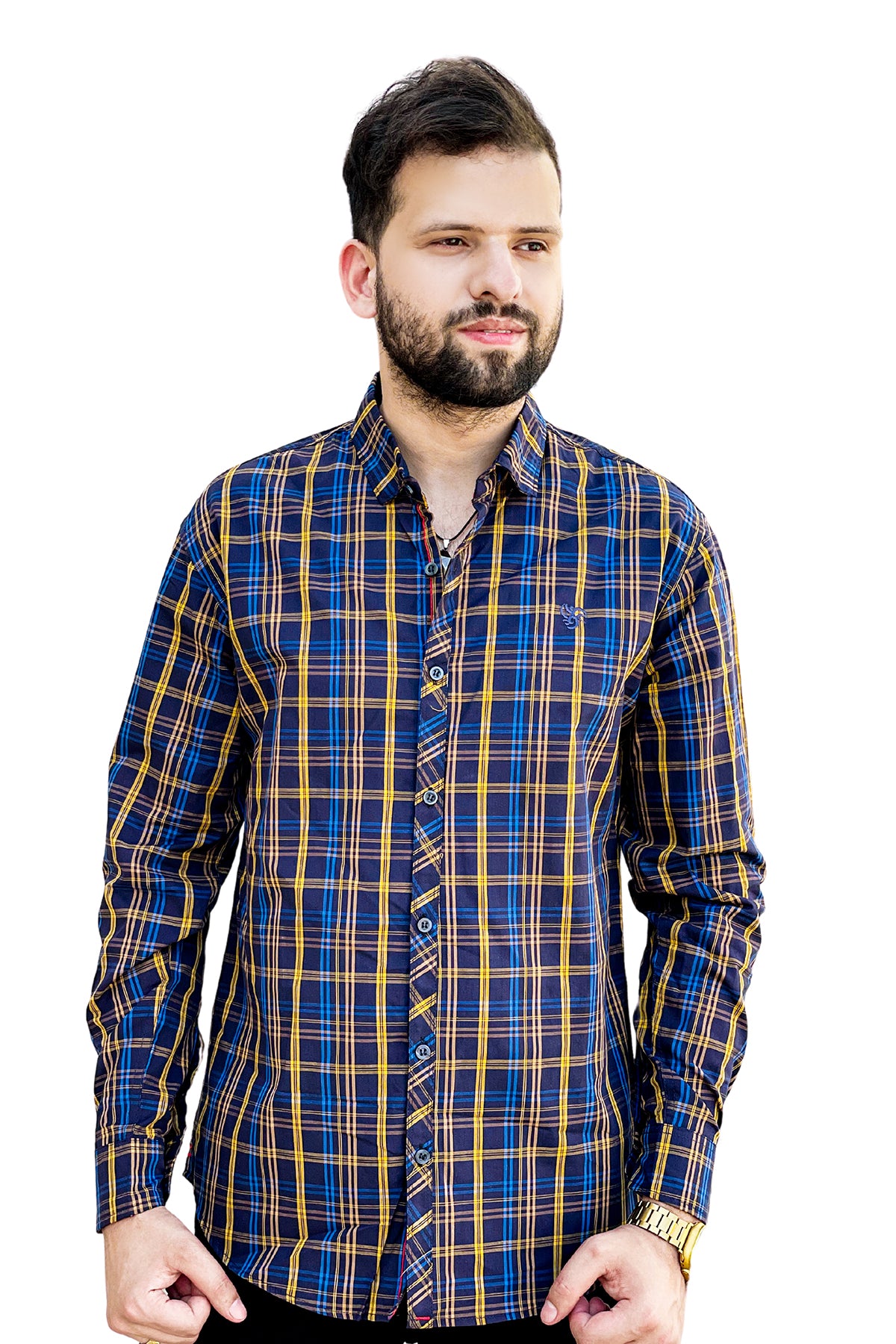 Check cotton full sleeve shirt