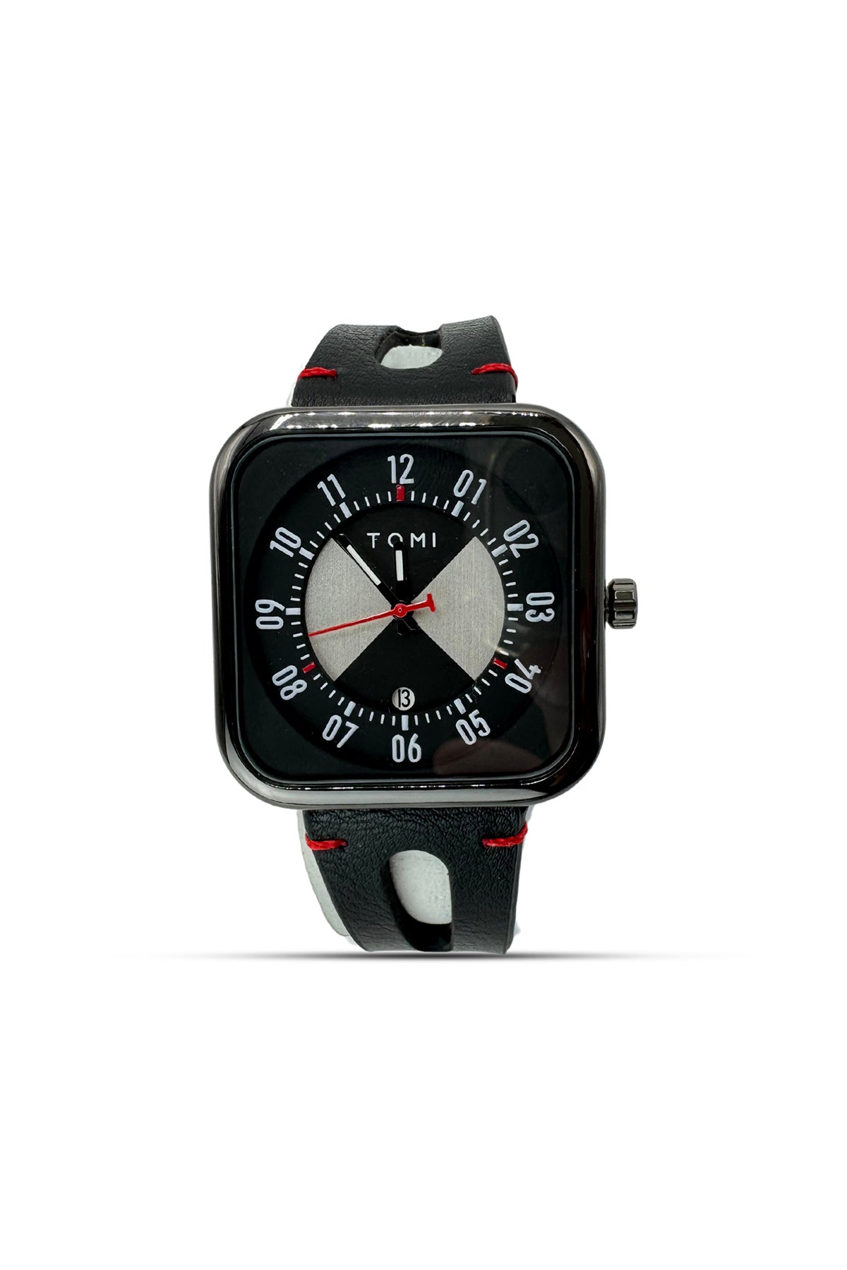 Tomi Premium Black Watch with cut Strap