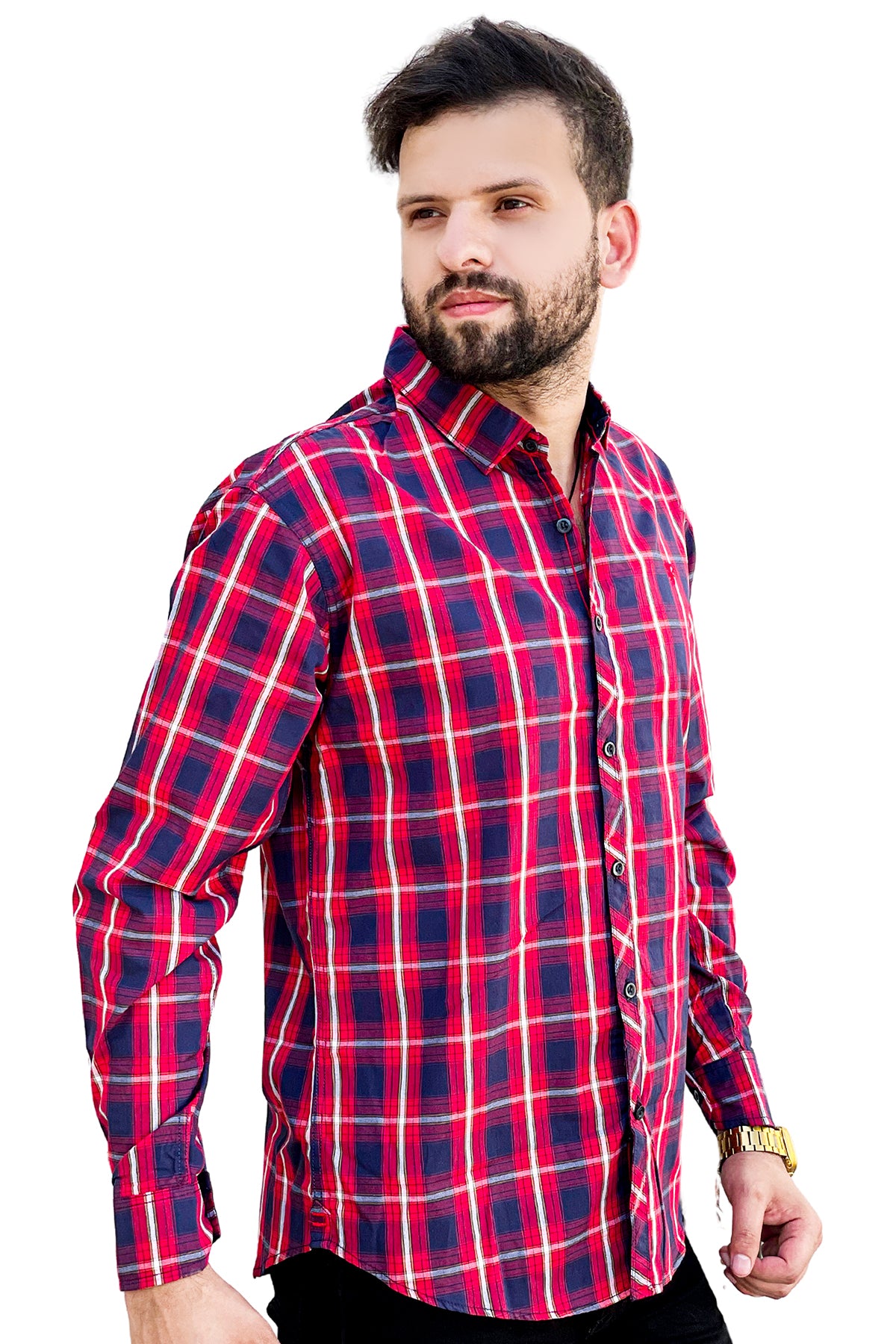 Check cotton full sleeve shirt