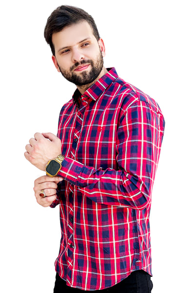 Check cotton full sleeve shirt