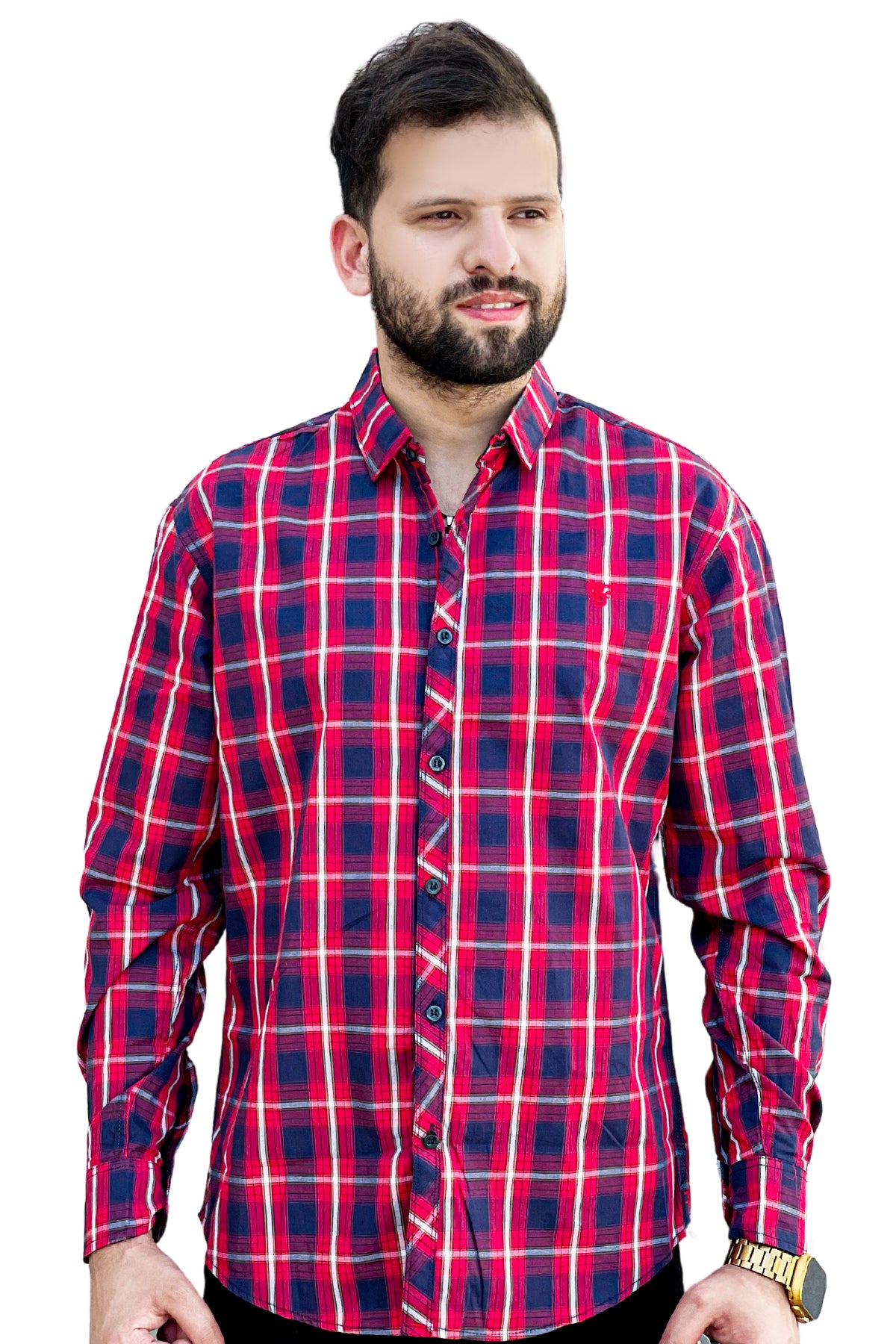 Check cotton full sleeve shirt