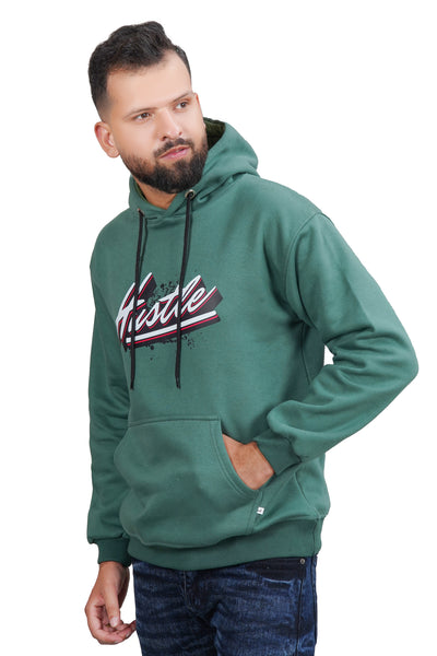 Hustle printed hoodie premium quality cotton fleece