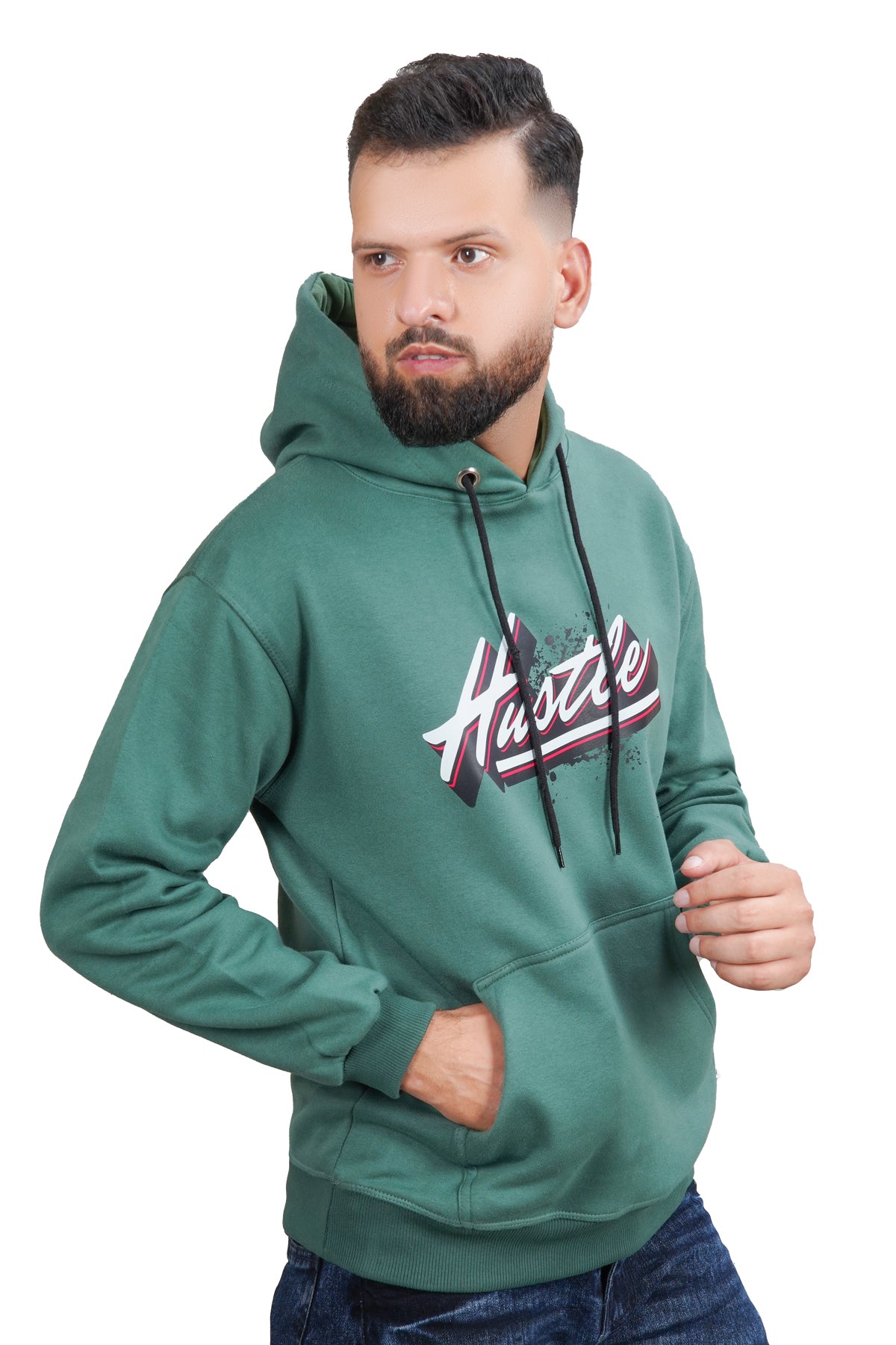 Hustle printed hoodie premium quality cotton fleece